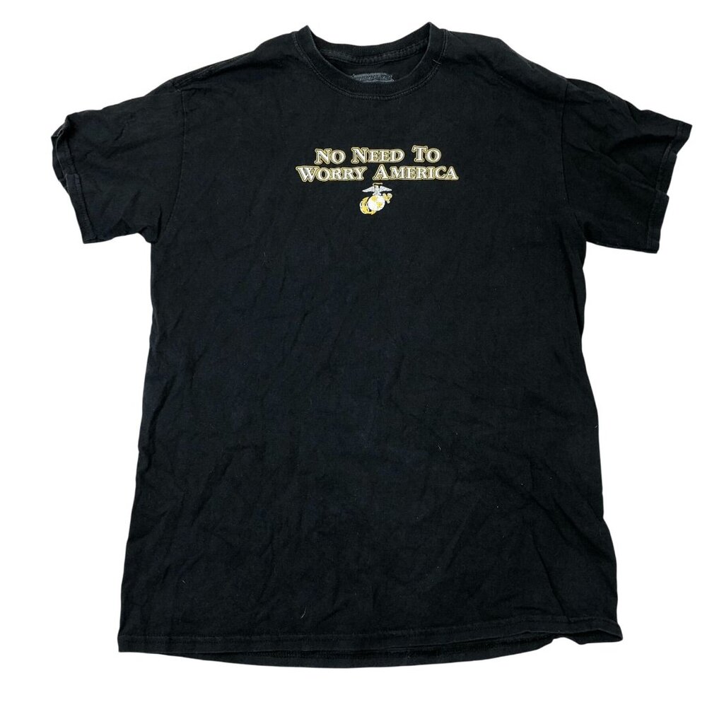 Vintage Frontline Miitary Apparel Men T-Shirt Medium Pull Over Black Casual Tee
